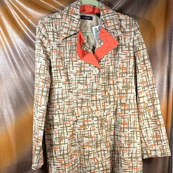 Ideology Jackets & Blazers - Ideology washable‎ denim Women's Trench Coat in Orange and Cream box 125